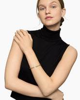 Classic Cablespira® Bracelet in 18K Yellow Gold with Blue Topaz and Diamonds, 5mm